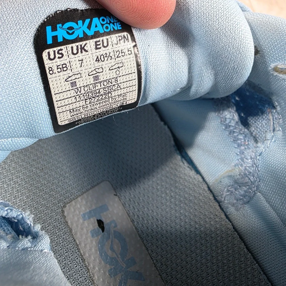 Hoka One One Clifton 8 Womens Running Shoes Summer Song Blue 1119394-SSCA 8.5B